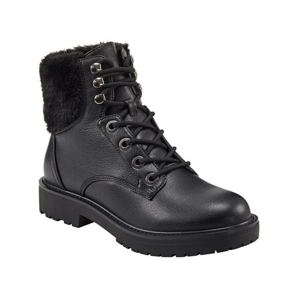 Bandolino Shoes - Bandolino Womens Livia Black  Round Toe Lace Up Combat Boots